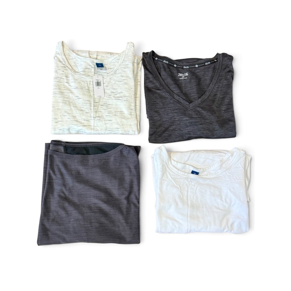 Old Navy Zelos Womens Plus Size XXL Activewear Bundle Tops Tank Tees Grey White